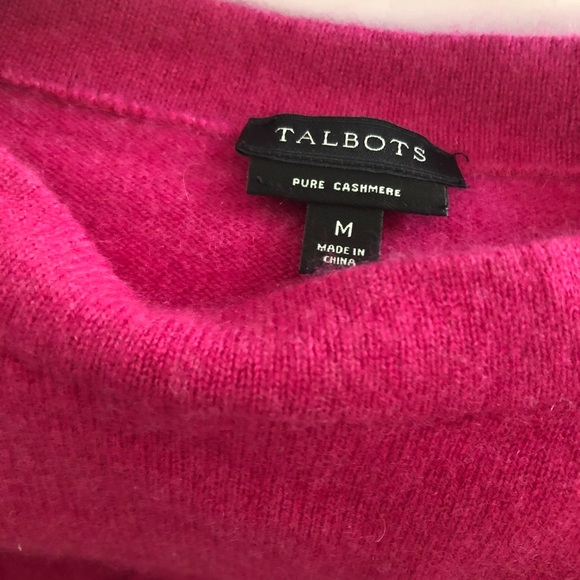 Talbots sweater pure cashmere pink medium - Picture 2 of 4